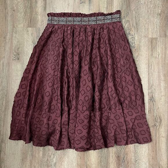 Maeve‎ X Anthropologie Women's Brown Diamond-Cut A-line Skirt Size 8 - Picture 6 of 12